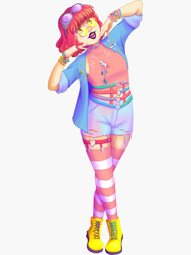 "Pastel fashion character" Sticker for Sale by amybaggins Redbubble