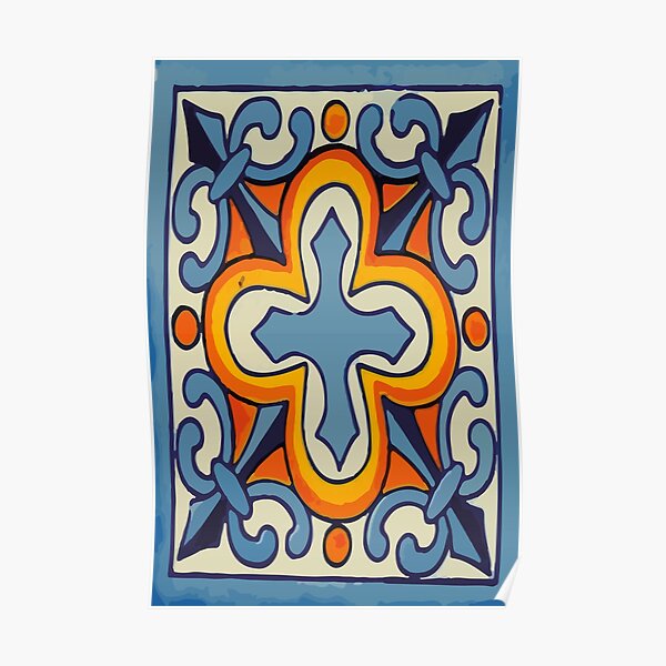 Wine flower vintage ceramic folk art talavera tile Wine flower vintage ceramic folk art talavera tile
