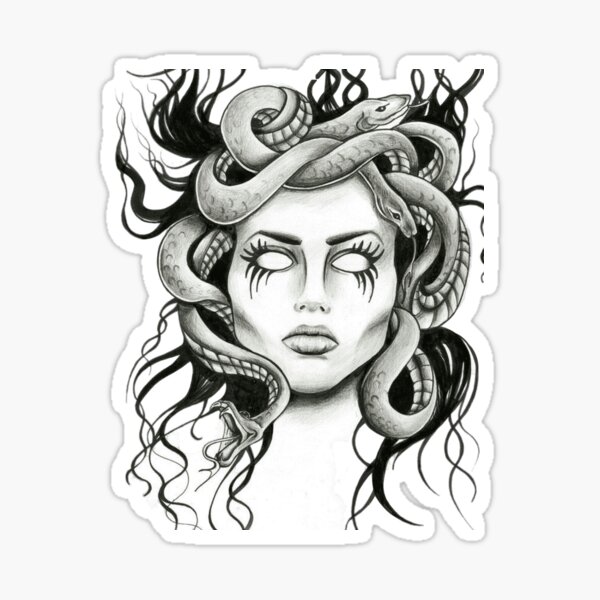 Pegatina Gráfico De La Mitología Griega De Medusa De Mrwane Redbubble 7559