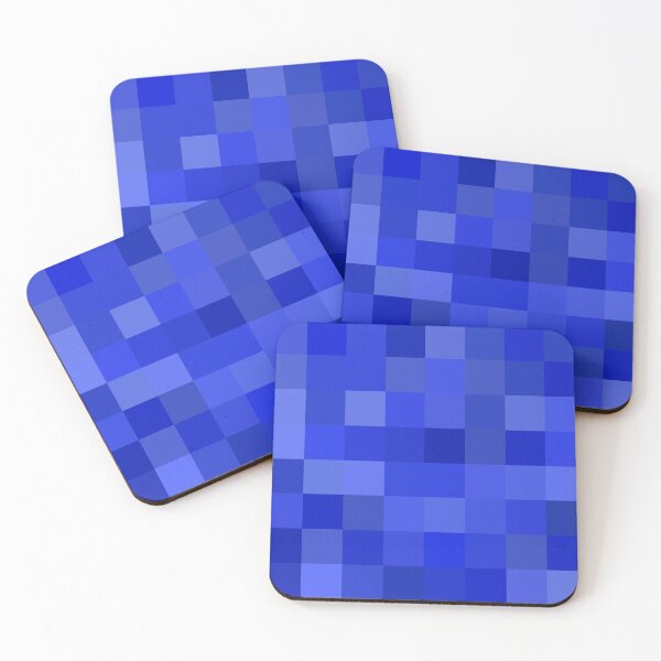 Item preview, Shades of Blue Pixel Blocks Pattern Design  designed and sold by patternsoup.