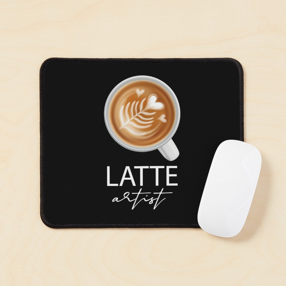 Latte Coffee Art Round Mouse Pad Barista Desk Top Circular 