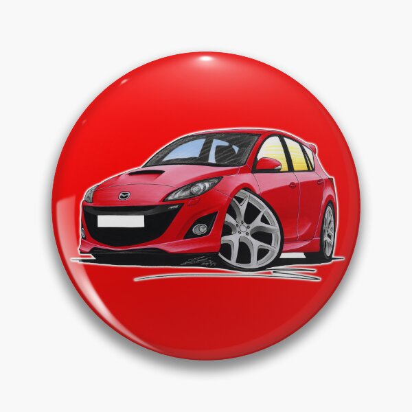 Item preview, Mazda 3 MPS (Mk2 - 2nd gen) Red - Caricature Car Art designed and sold by Yeomans Cartoons.