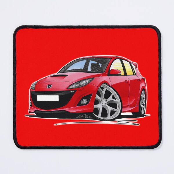 Item preview, Mazda 3 MPS (Mk2 - 2nd gen) Red - Caricature Car Art designed and sold by Yeomans Cartoons.