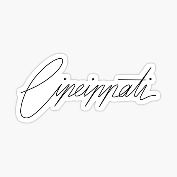 Cincinnati, OH - Black and White hand script writing design Sticker