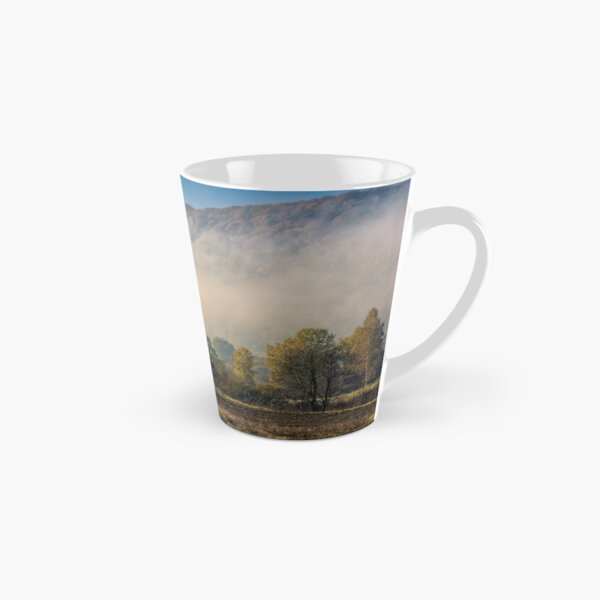 morning fog among trees Tall Mug