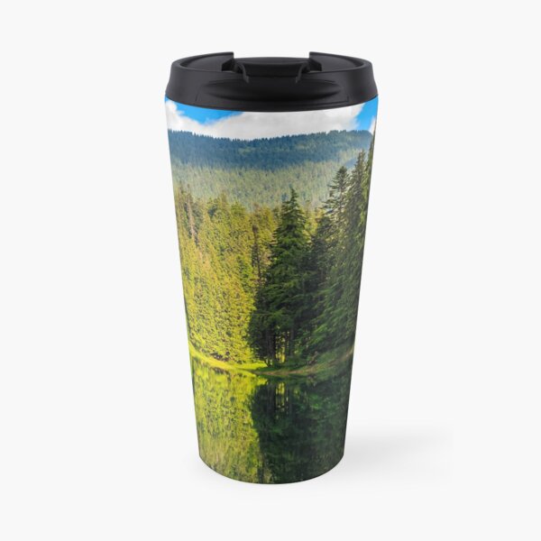 mountain lake among the forest Travel Mug