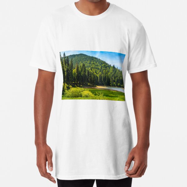 mountain lake among the forest Long T-Shirt