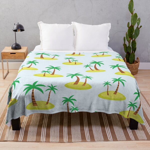 Item preview, Minimalist Green Palm Trees on Yellow Island Pattern designed and sold by Yasminepatterns .