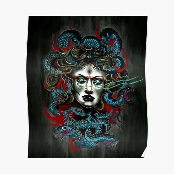 Póster Medusa Mitología Griega De Mrwane Redbubble 9024