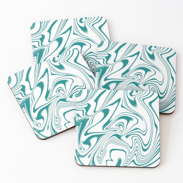 Item preview, Turquoise Teal and White Marble Liquid Swirl Contemporary Abstract designed and sold by jays-artworks.