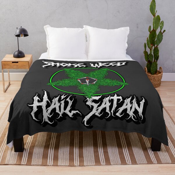 Item preview, Smoke weed hail Satan - Cannabis Pentagram designed and sold by YomeHayin.