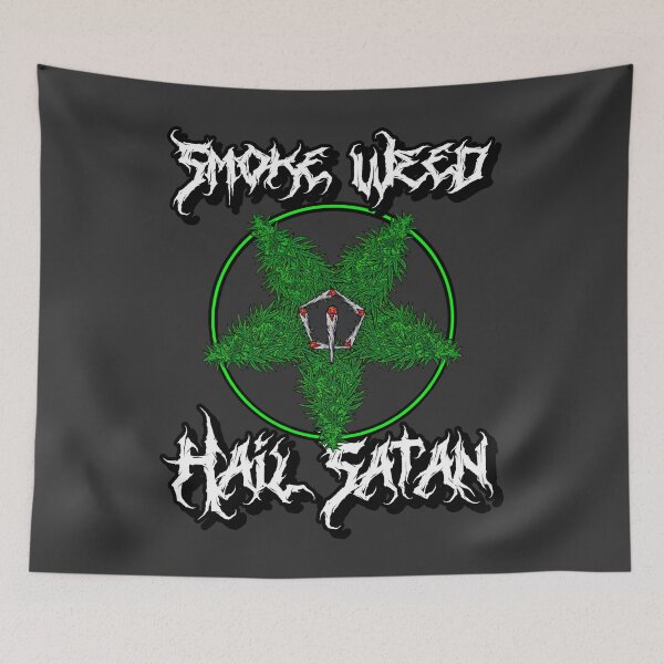 Item preview, Smoke weed hail Satan - Cannabis Pentagram  designed and sold by YomeHayin.