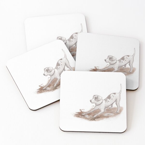 Item preview, Mix-breed patch dog playing in the mud designed and sold by siskikalla.