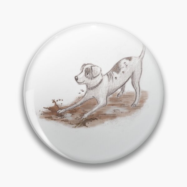 Item preview, Mix-breed patch dog playing in the mud designed and sold by siskikalla.