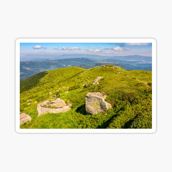 meadow with boulders in Carpathian mountains in summer Sticker