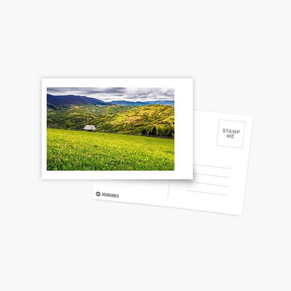 agricultural field in mountains Postcard