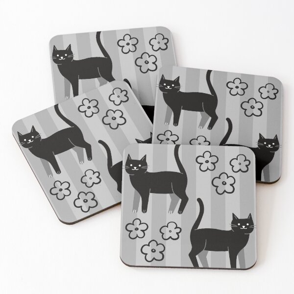 Artikelvorschau, Schwarze Katzen, Muster, entworfen und verkauft von LuFilu.
