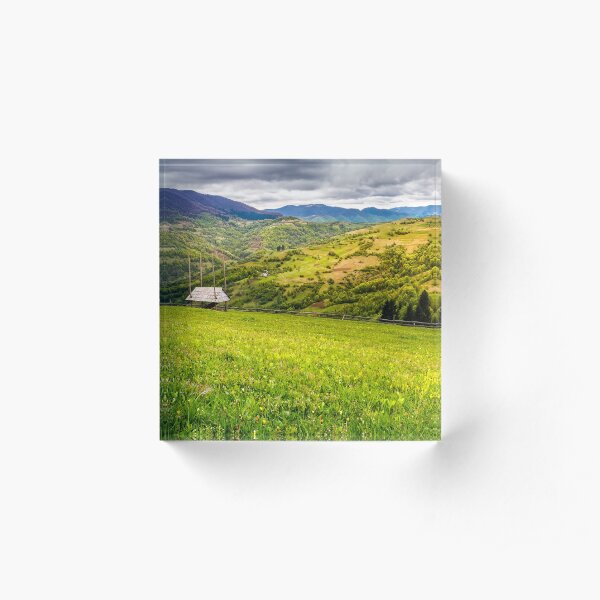 agricultural field in mountains Acrylic Block