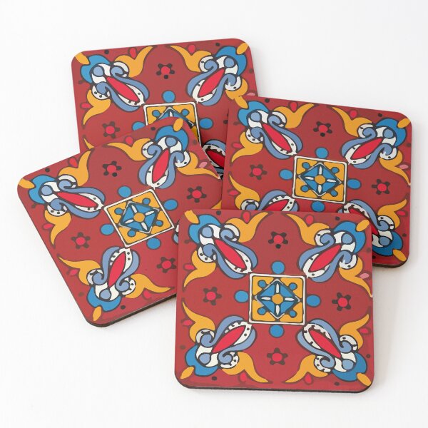 Item preview, Abstract terracotta cruz mexican modern talavera tile wall designed and sold by T-Mex.
