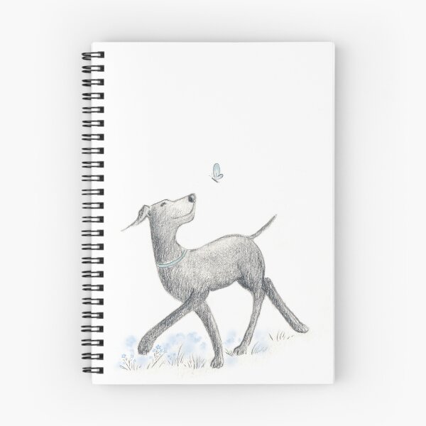 Item preview, Weimaraner with butterfly blue designed and sold by siskikalla.