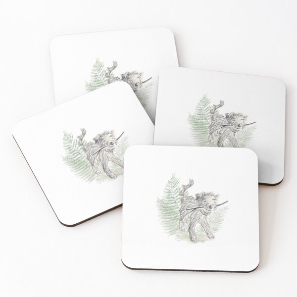 Item preview, Scruffy dog with stick in ferns designed and sold by siskikalla.