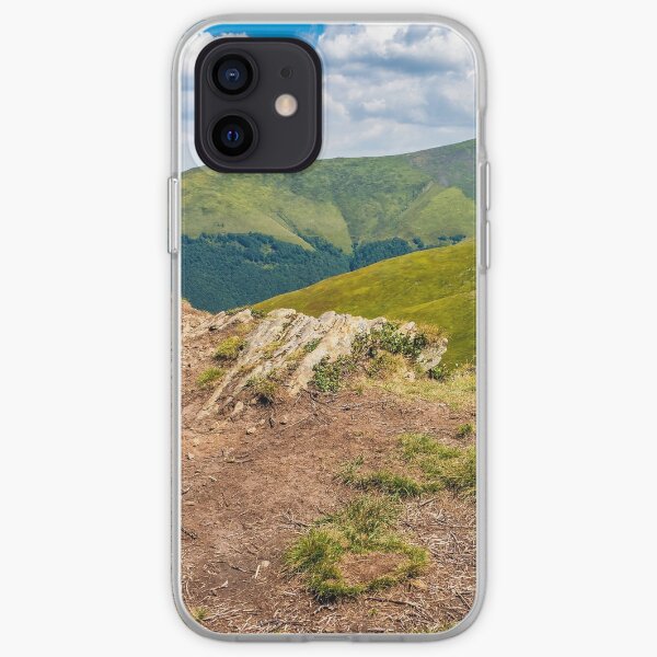 meadow with boulders in Carpathian mountains in summer iPhone Soft Case