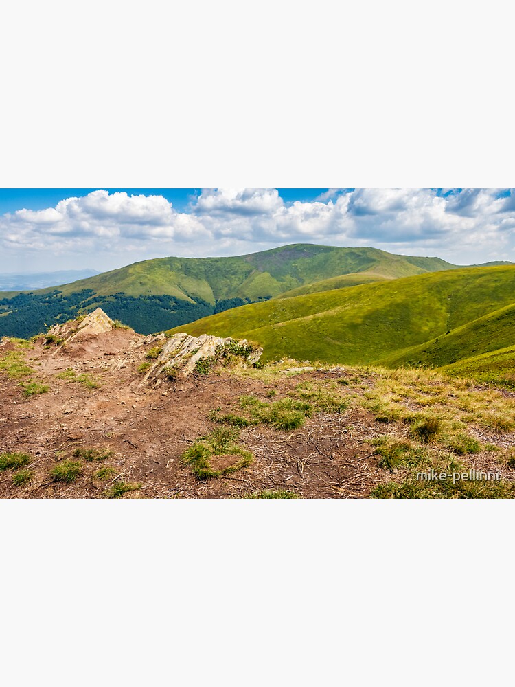 Thumbnail 3 of 3, Sticker, meadow with boulders in Carpathian mountains in summer designed and sold by mike-pellinni.