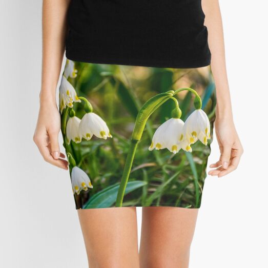 snowflake, first flowers of spring Mini Skirt