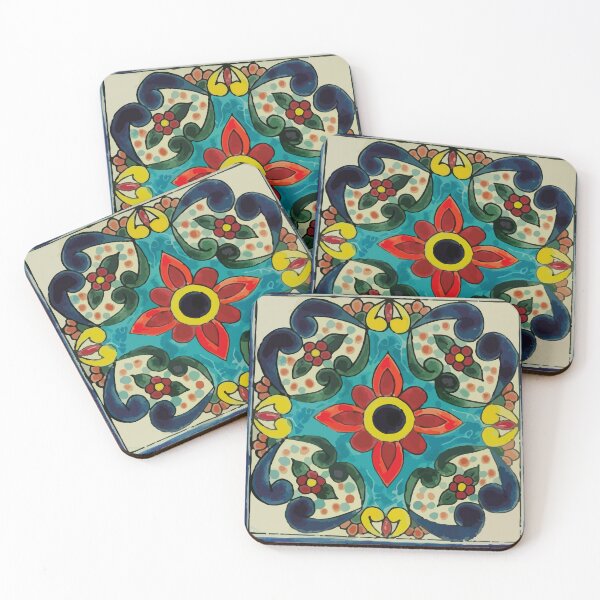 Item preview, Colorful flower bouquet mexican tile floral pattern designed and sold by T-Mex.