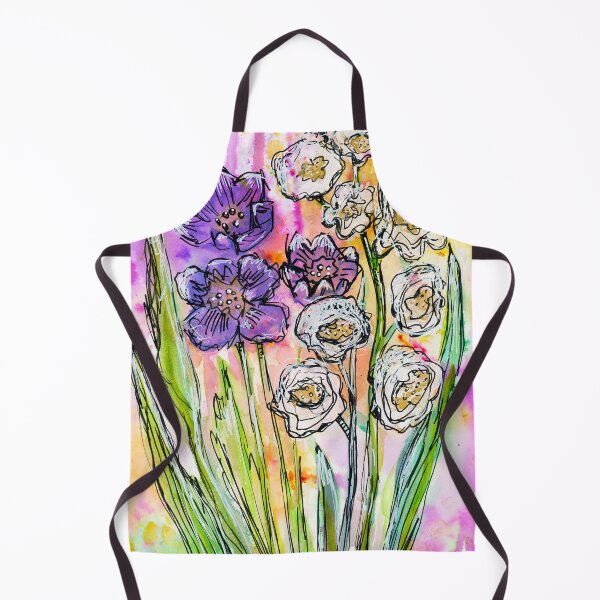 Item preview, Purple and White Wildflowers Watercolor Painting designed and sold by JoanneHerrmann.