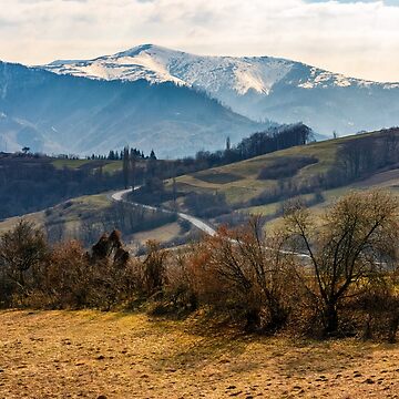Artwork thumbnail, snowy peaks of Carpathian mountain ridge by mike-pellinni