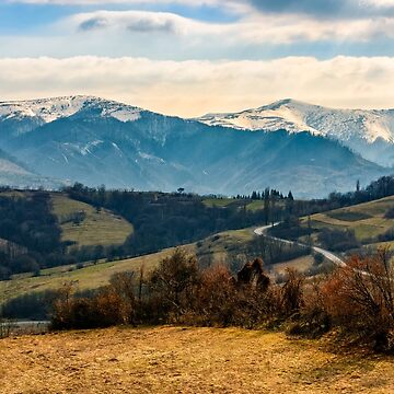 Artwork thumbnail, snowy peaks of Carpathian mountain ridge by mike-pellinni