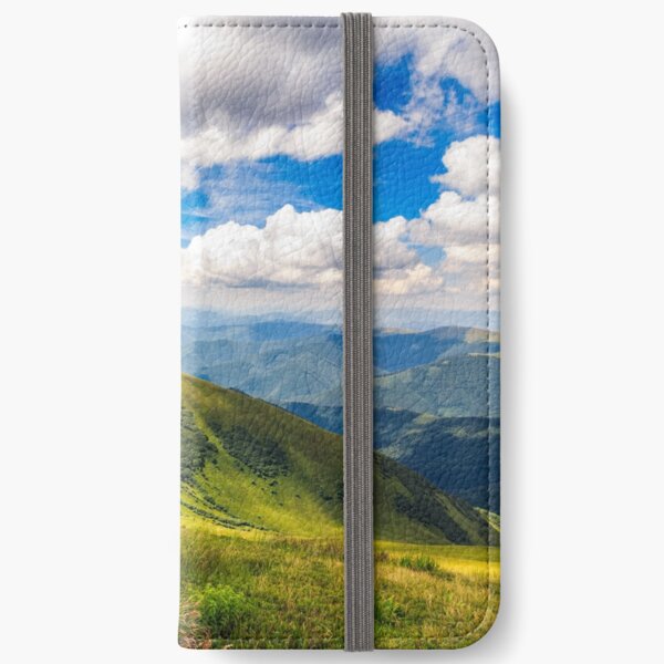 grassy hillside on mountain in summer iPhone Wallet