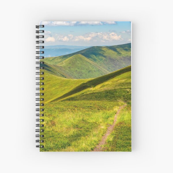 path through a meadow on mountain ridge Spiral Notebook