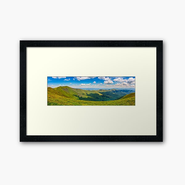 hillside panorama in mountains Framed Art Print