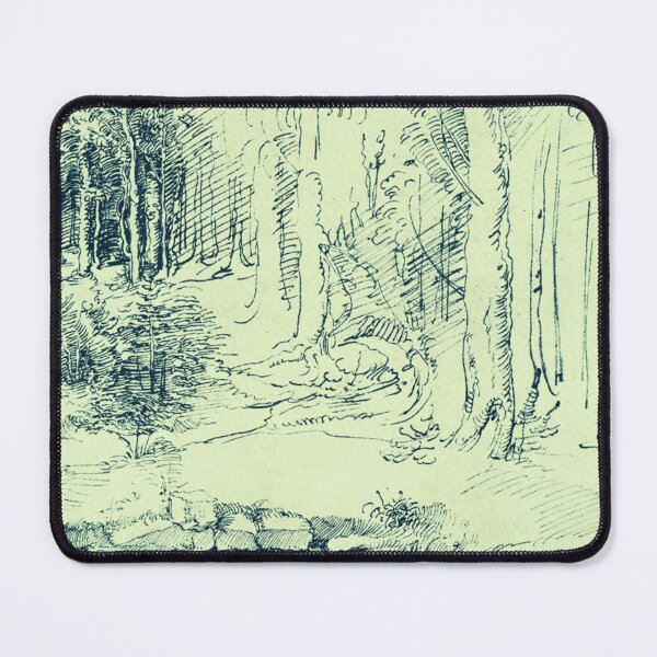 Item preview, Forest glade with a walled fountain by which two men are sitting  designed and sold by Golido.