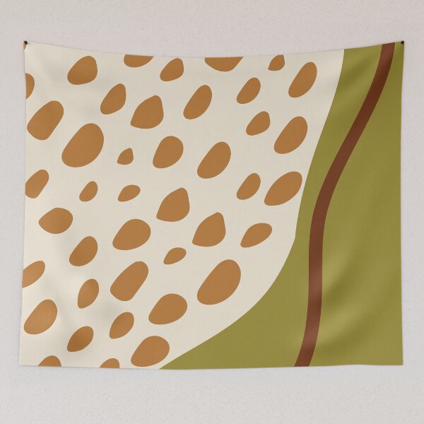Item preview,  Warm Green Toned Dots Boho Abstract Shapes  Design designed and sold by zedonee.