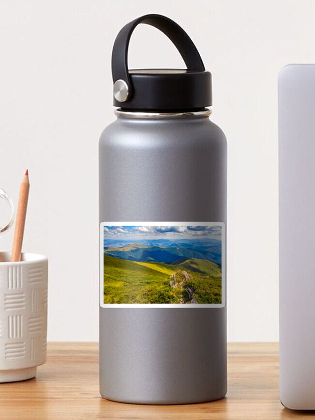 Thumbnail 1 of 3, Sticker, meadow with boulders in Carpathian mountains in summer designed and sold by mike-pellinni.