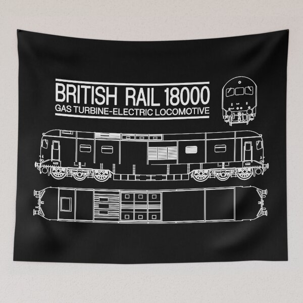 Item preview, British Rail 18000 Gas Turbine-electric Locomotive Blueprint Diagram Gift designed and sold by Maljonic.