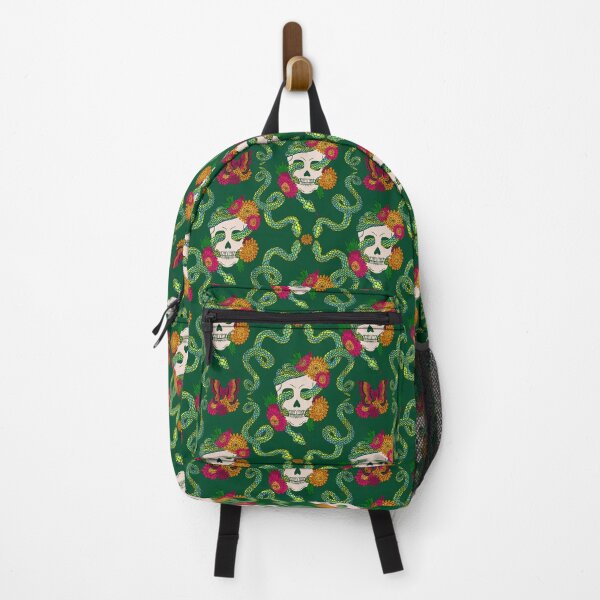 Item preview, Floral Skull Snake - Deep Emerald designed and sold by latheandquill.