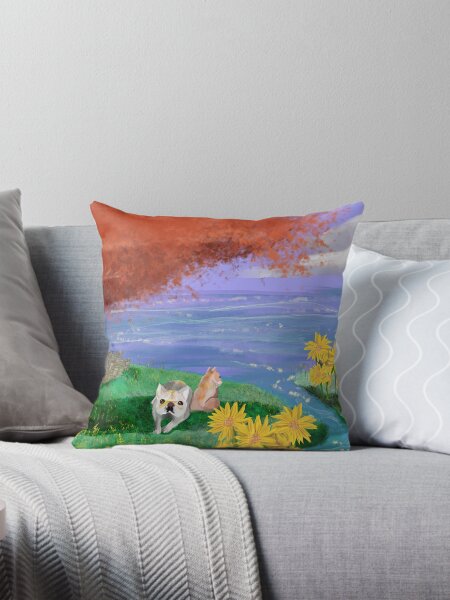 Ozzy and Phoebe in the Shade Throw Pillow