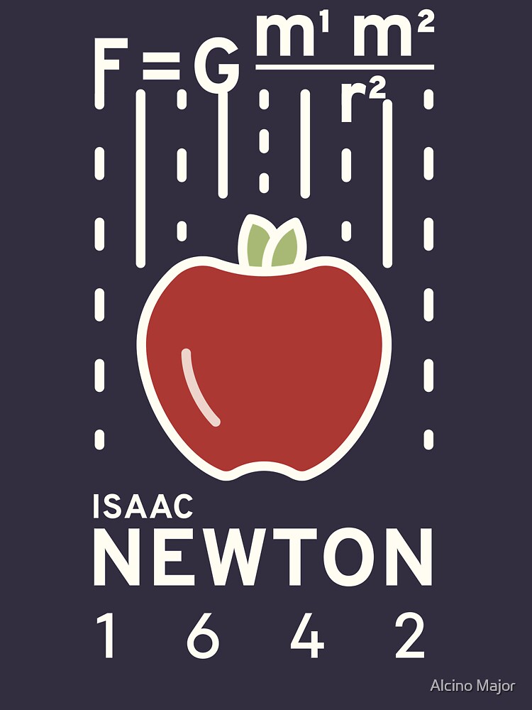 Isaac Newton Universal Law Of Gravitation Formula Apple Color T Shirt For Sale By Majtek 0338