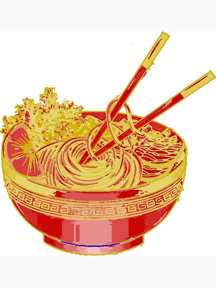 Discover Japanses Ramen Noodles Bowl Premium Matte Vertical Poster