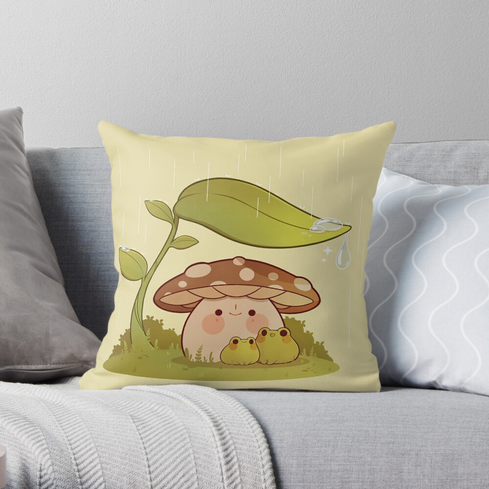 Cute mushroom and frogs in the rain Shower Curtain for Sale by Rihnlin