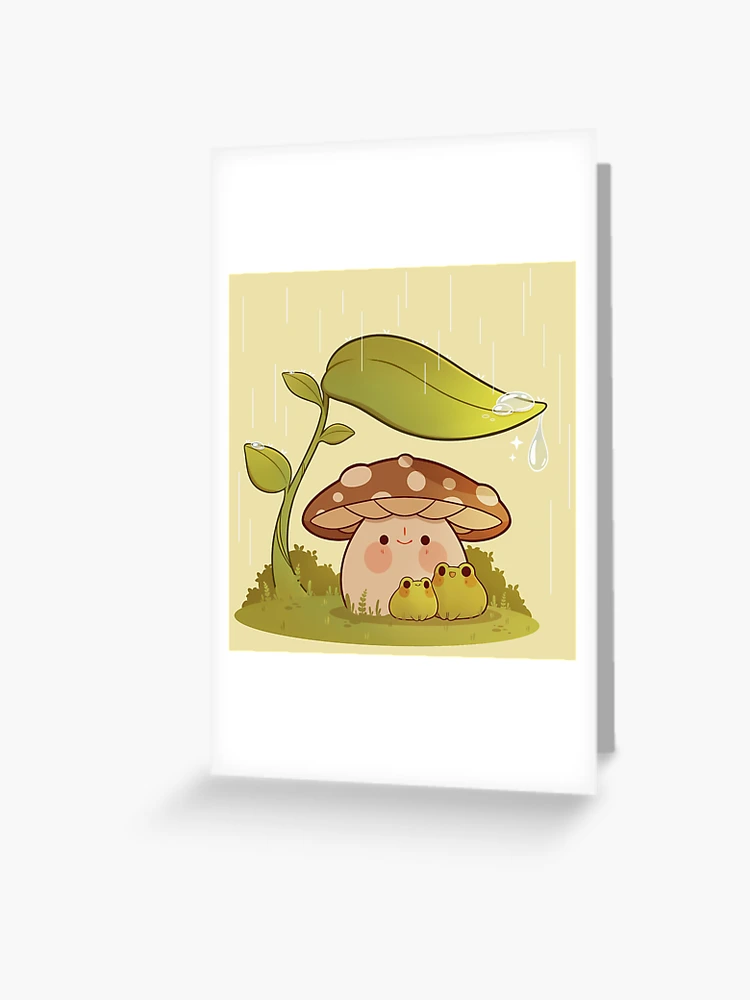 Cute mushroom and frogs in the rain Shower Curtain for Sale by Rihnlin