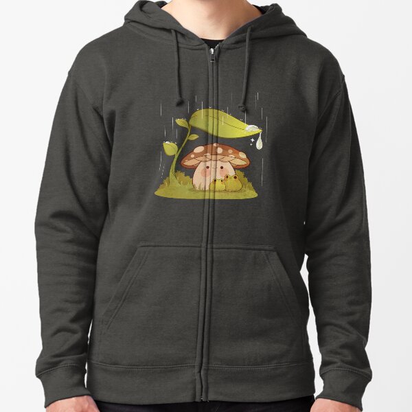 Item preview, Cute mushroom and frogs in the rain designed and sold by Rihnlin.