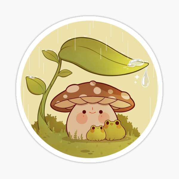 Frog Stack Vinyl Sticker, Cute Frogs and Mushrooms Sticker – Forager Vintage