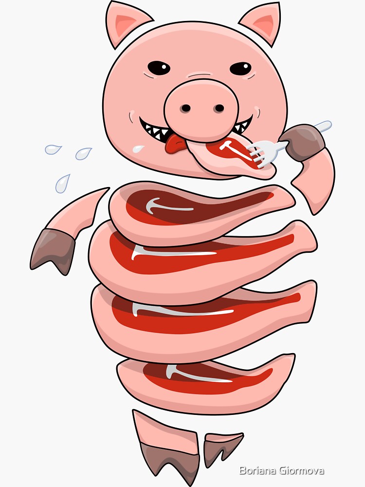 Gluttonous Self Eating Cannibal Pig by azzza