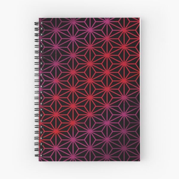 Item preview, Sashiko Hemp-Leaf Pattern (Red & Purple Wave Colour) designed and sold by Louis-Reid.
