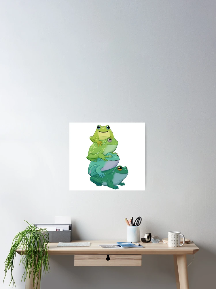 Thumbnail 2 of 3, Poster, Sticky frog stack designed and sold by Kmoonleaf.